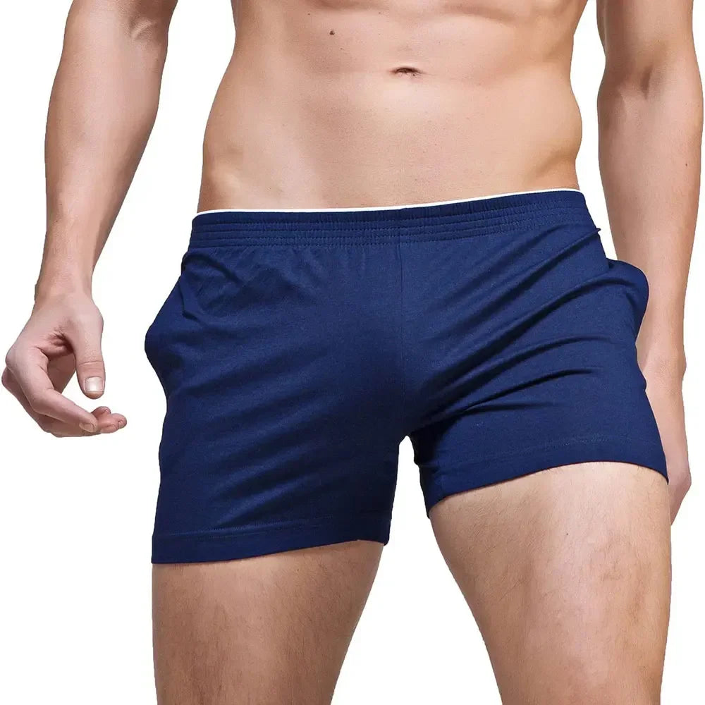 Men's Running Workout Active Shorts Cotton Gym Training Lounge Sleep Bottoms Elastic Waist Casual Pajama Pocket Jogger Home Wear