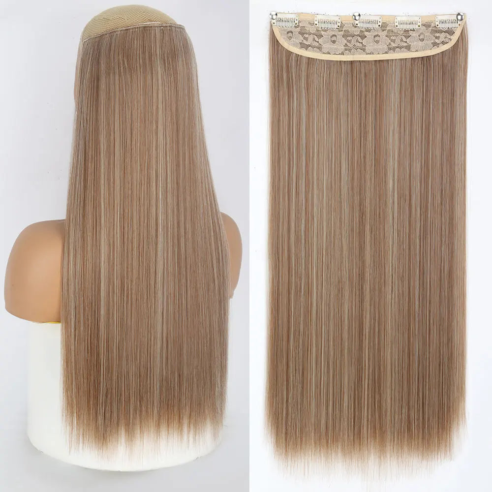 MERISIHAIR Synthetic 5 Clip In Hair Extensions Long Straight Hairstyle Hairpiece Black Brown Blonde 80CM Fake Hair