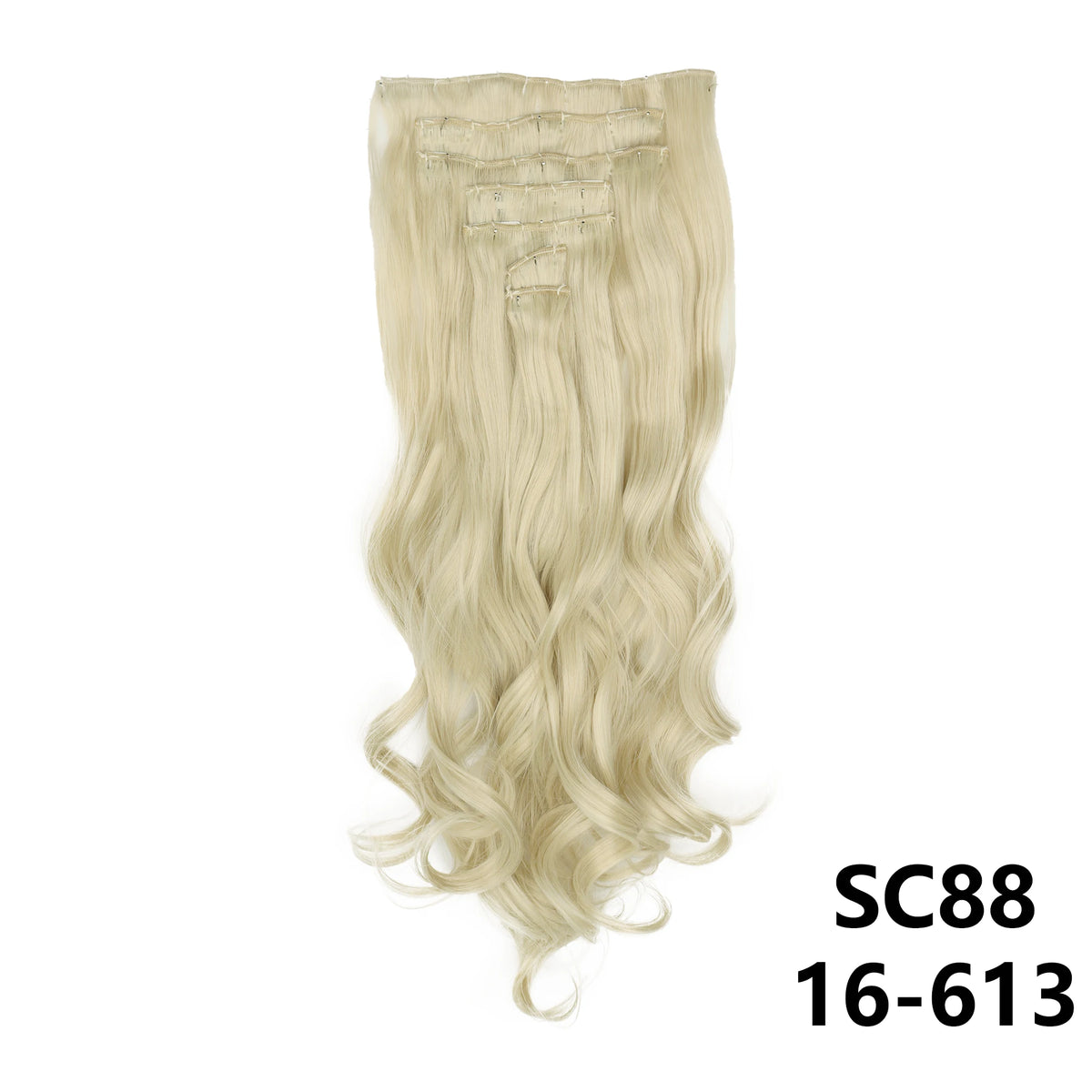 Long Straight Synthetic 16 Clips In Hair Extensions 7Pcs/Set High Temperature Fiber Black Brown Blonde Hairpiece For Women