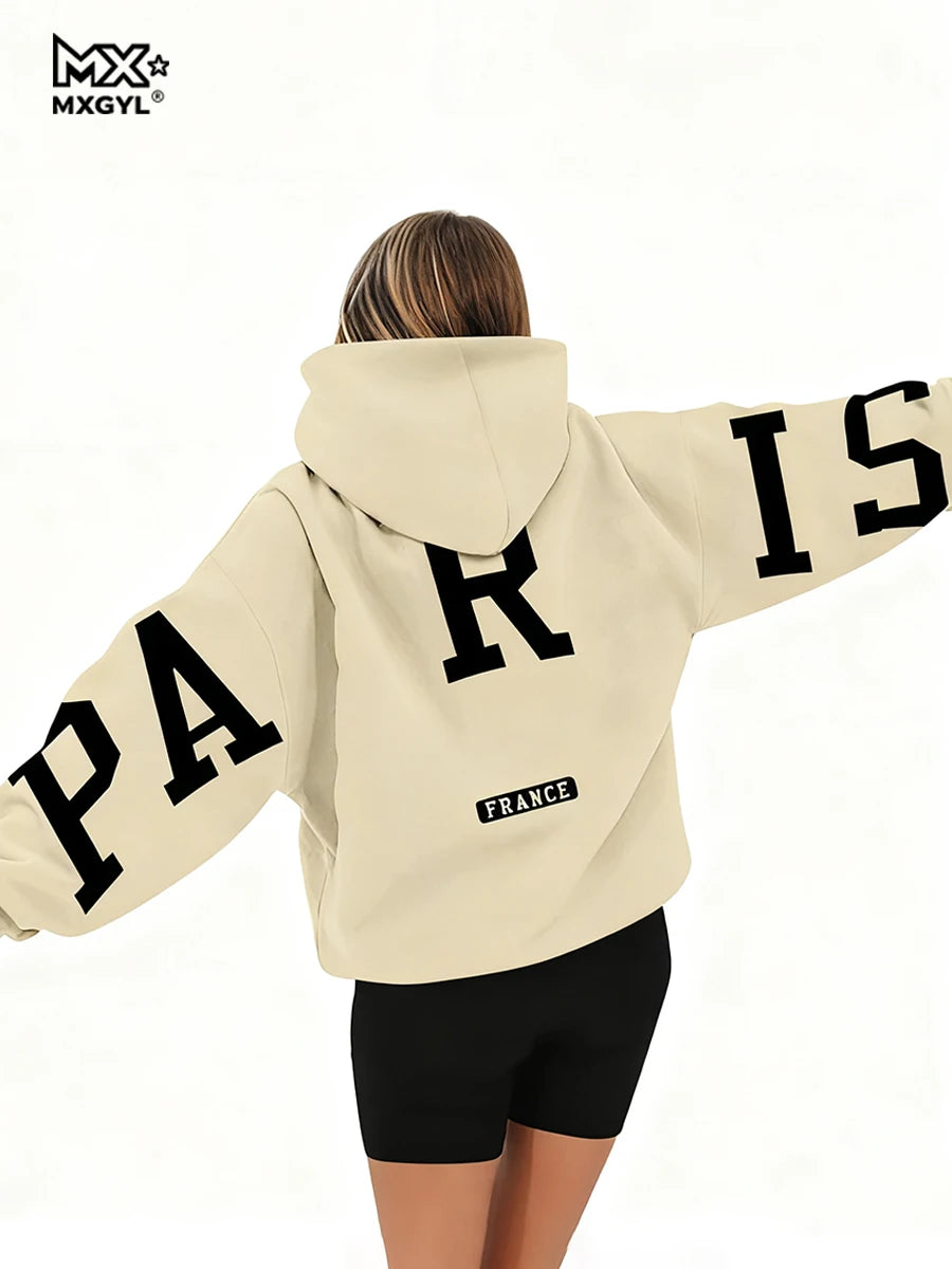 Loose Casual Pullover Hoodie Sweatshirt Coat Printed Letter Pattern High Street