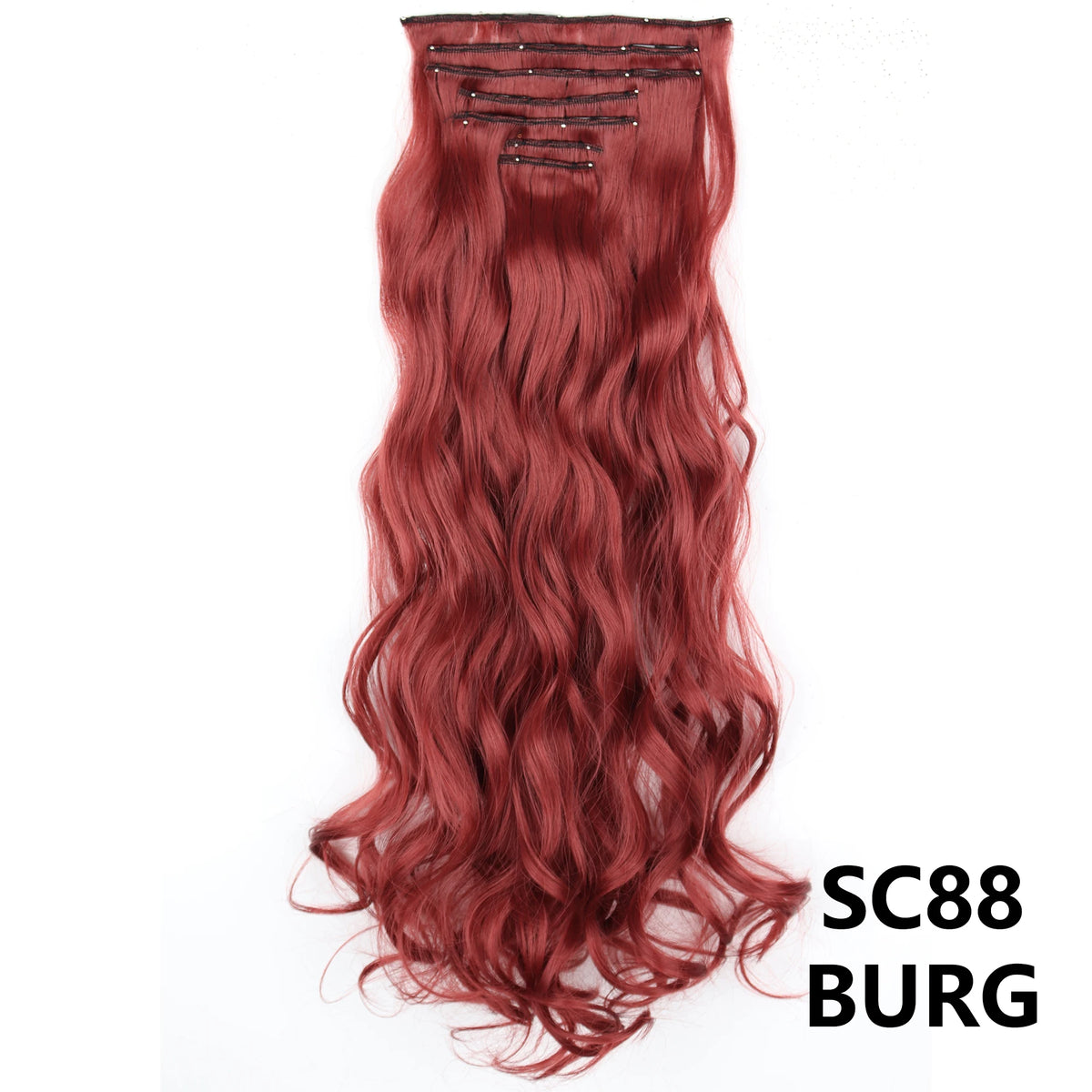 Long Straight Synthetic 16 Clips In Hair Extensions 7Pcs/Set High Temperature Fiber Black Brown Blonde Hairpiece For Women