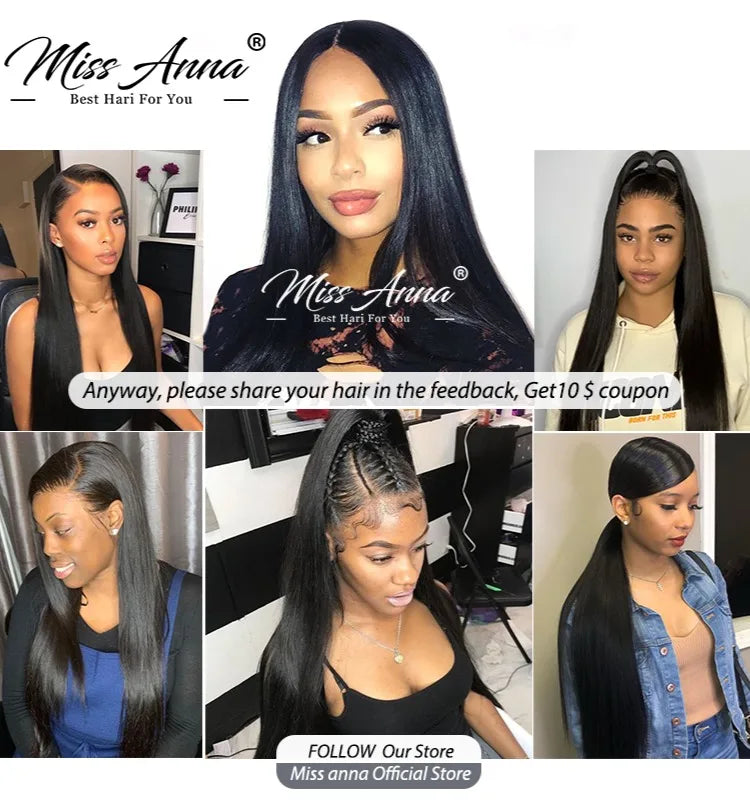Missanna 12-40 Inch Bundles Straight Human Hair Brazilian Hair Bundles Weaves Straight Soft Human Hair Bundles Hair Extensions