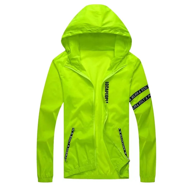 Coats Men Ultra Light UV Sun Protection Big Size Hooded Windbreaker