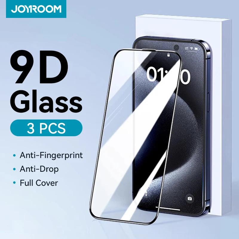 Joyroom 1/2/3pcs HD Glass Screen Protector for iPhone 16 15 14 13 12 11 Pro Max for iPhone