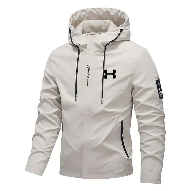 Men's Spring Autumn Streetwear New Casual Zip Up Loose Coat Outdoor Hiking Jogging Activewear Windbreaker