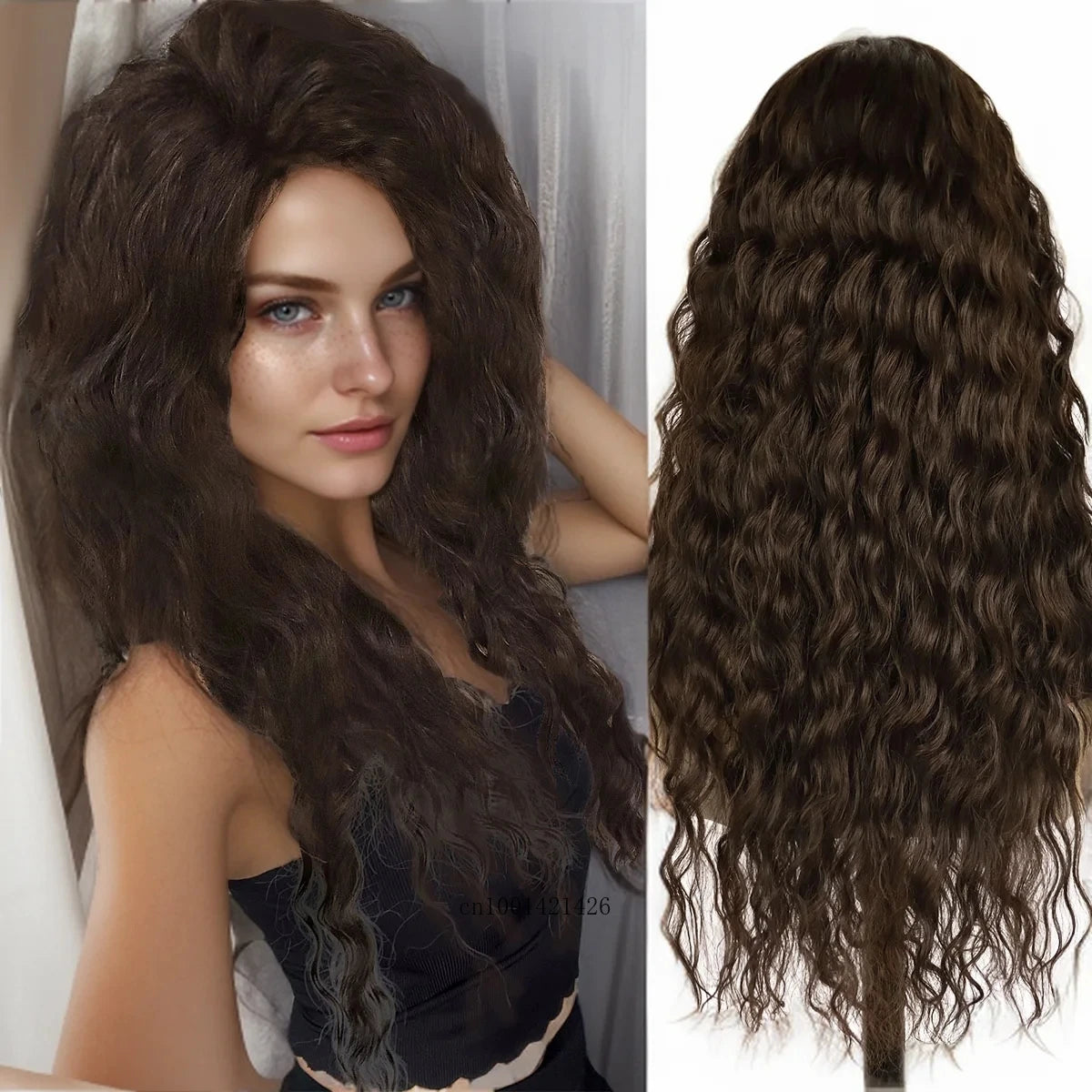 Wig Synthetic Long Curly Hair Wigs for Women Fluffy Wave Ombre