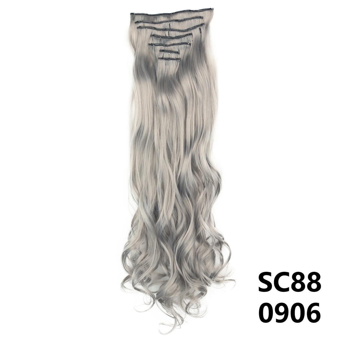 Long Straight Synthetic 16 Clips In Hair Extensions 7Pcs/Set High Temperature Fiber Black Brown Blonde Hairpiece For Women