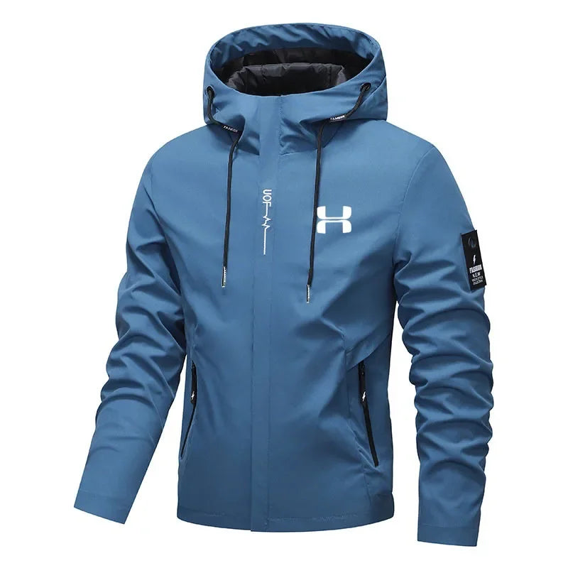 Men's Spring Autumn Streetwear New Casual Zip Up Loose Coat Outdoor Hiking Jogging Activewear Windbreaker