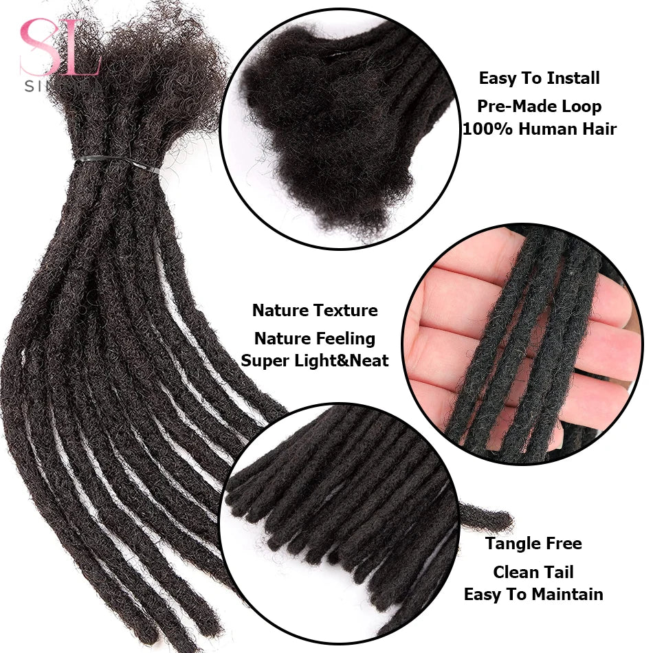 Human Hair Dreadlocks Loc Extensions Kinky Straight Wholesale Crochet Braids Brazilian Remy Hair Extensions 60 Strands SIMMEL